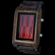 Часы Online Wood Motion Sensor LCD Watch Sandal/RD