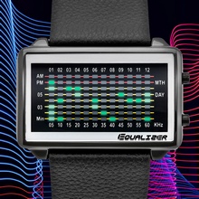 Часы Tokyoflash Equalizer Black на кожаном ремне